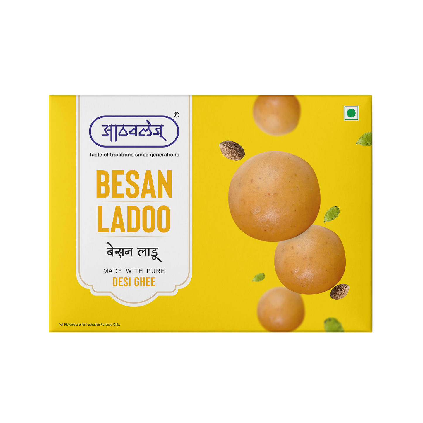 BESAN LADOO (250 gms) - Golden. Aromatic. Heartwarmingly traditional