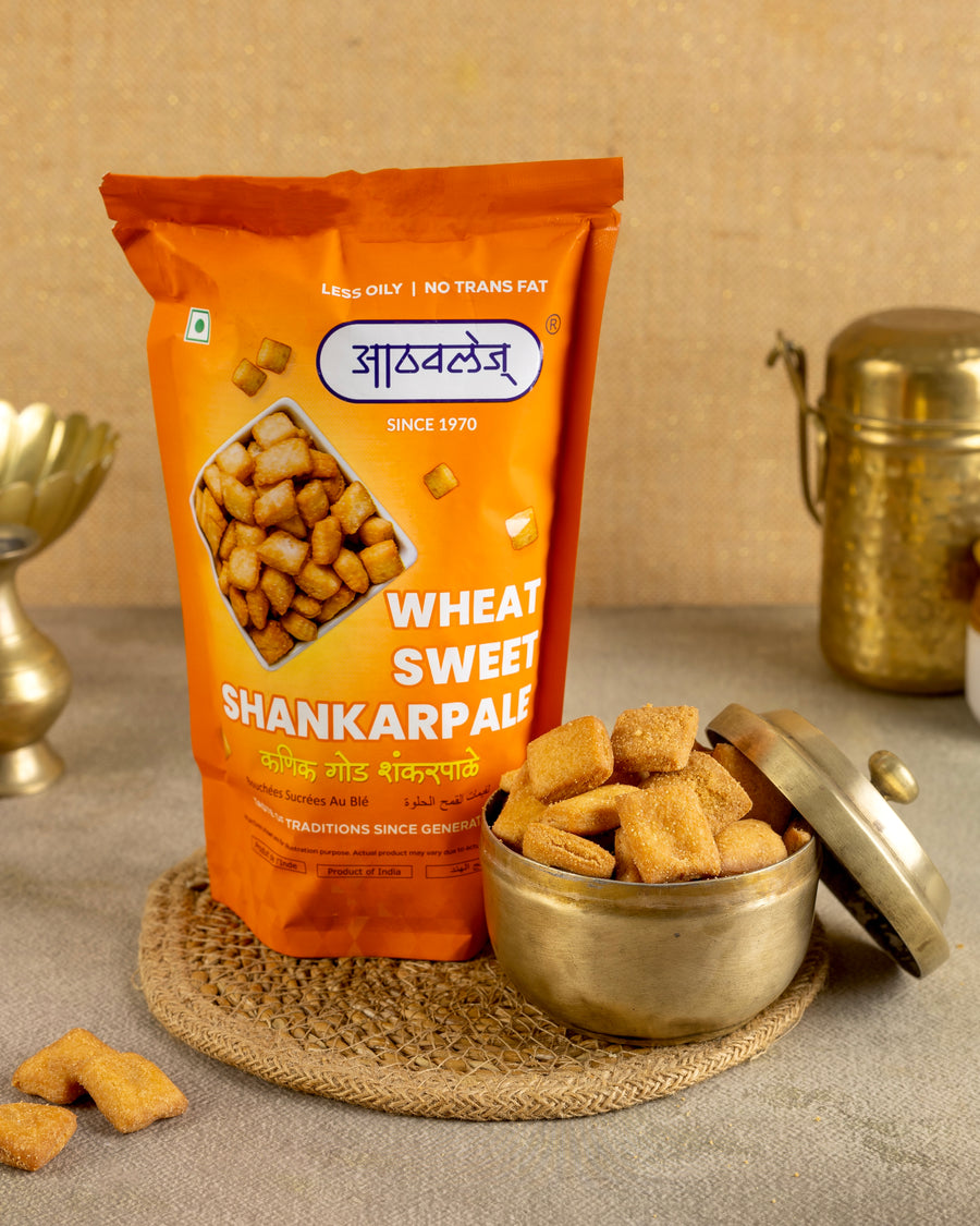 Goad Kanik Shankarpale (Sweet Wheat Shankarpale)