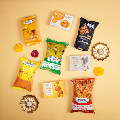 Festive Faral Box (8 items) | Diwali faral | Authentic diwali faral box - 1.7 kg box