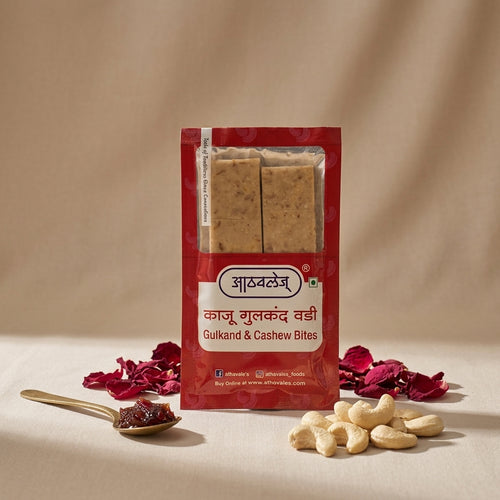 Kaju Gulkand Wadi (Gulkand & Cashew Bites)